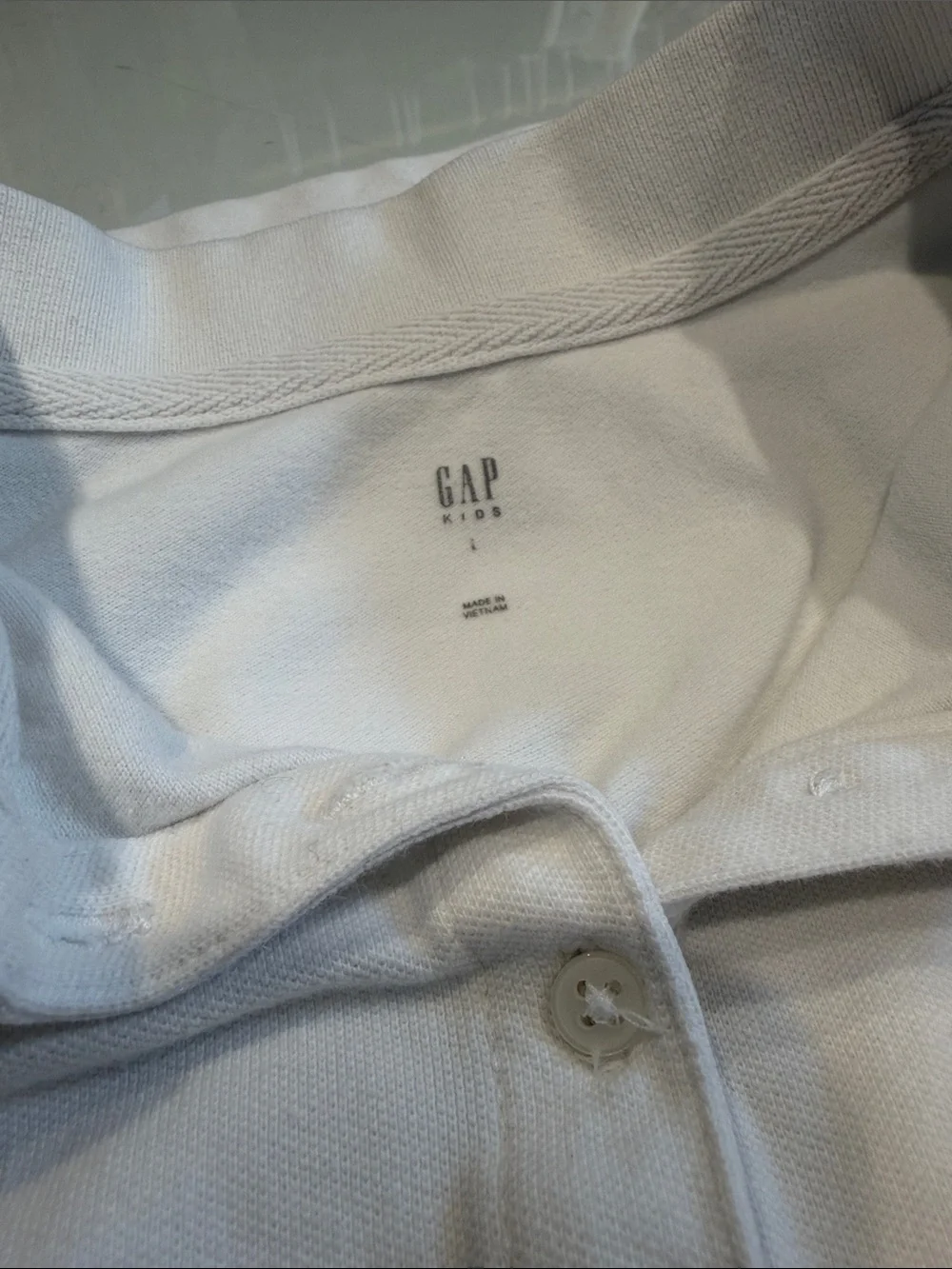 GAP Girls Uniform White Long Sleeve Polo Top